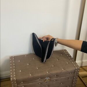 Black Handbag with Silver Accents